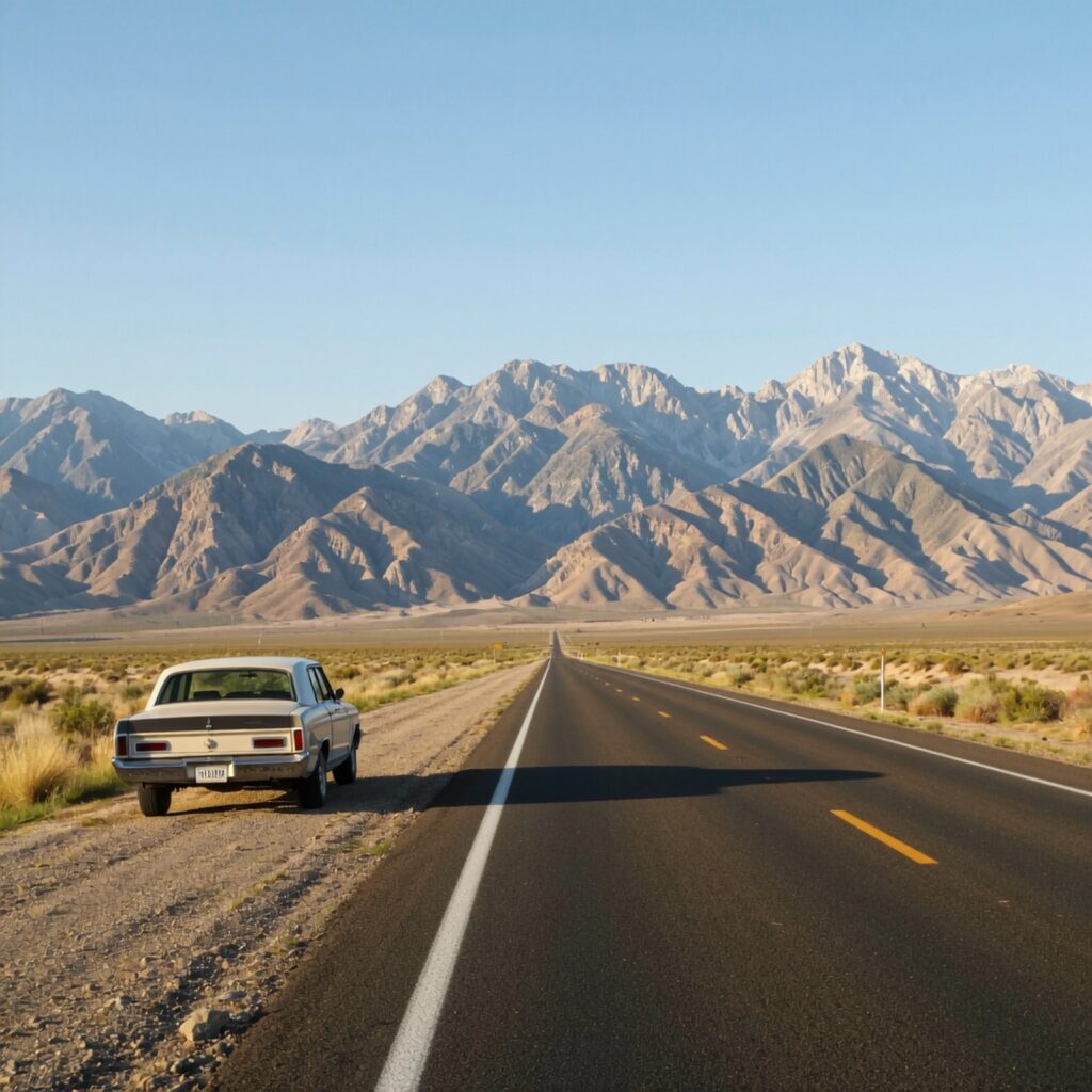 Cinematic road trip through scenic USA highways representing affordable and popular budget travel destinations